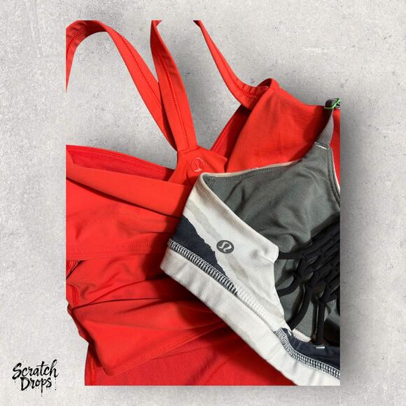 Womens Activewear Bundle Size 4 Tank Top Sports Bra Gym Yoga Workout Red Set Fit - Picture 3 of 5